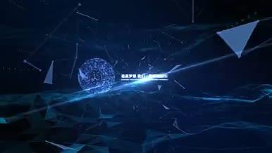 蓝色科技点线粒子球体企业年会片头AE模板视频的预览图
